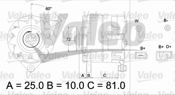 Alternator/Dynamo Valeo 433486