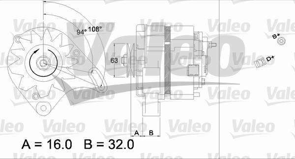 Alternator/Dynamo Valeo 436118