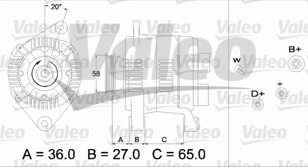 Alternator/Dynamo Valeo 436284