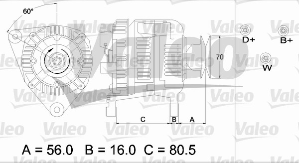 Alternator/Dynamo Valeo 436682
