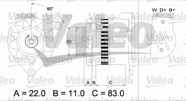 Alternator/Dynamo Valeo 437052