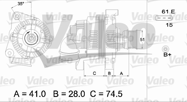 Valeo Alternator/Dynamo 437115