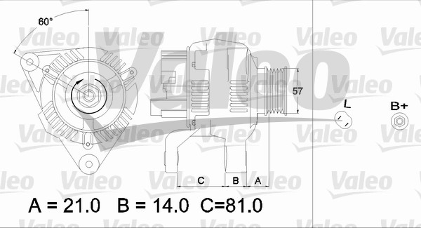 Alternator/Dynamo Valeo 437188