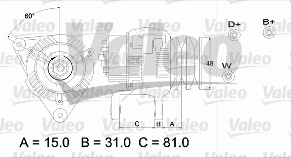 Alternator/Dynamo Valeo 437195