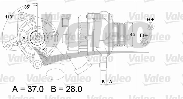 Alternator/Dynamo Valeo 437331