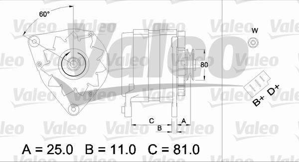 Alternator/Dynamo Valeo 437381