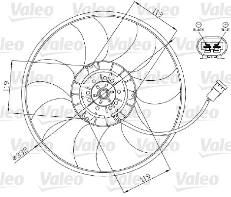 Ventilatorwiel-motorkoeling Valeo 696013