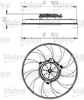 Ventilatorwiel-motorkoeling Valeo 696024