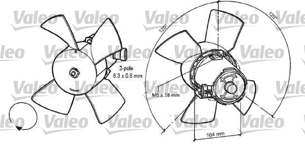 Ventilatorwiel-motorkoeling Valeo 696035