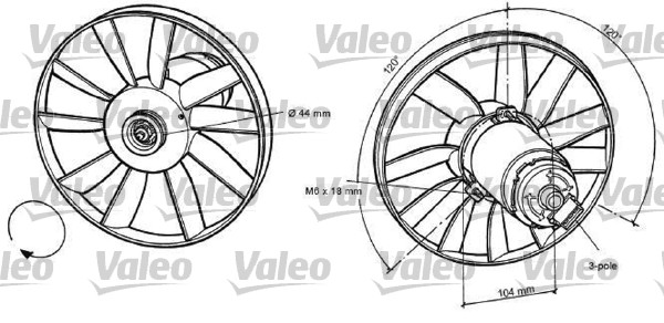 Ventilatorwiel-motorkoeling Valeo 696039