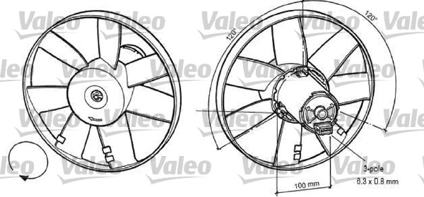 Ventilatorwiel-motorkoeling Valeo 696041