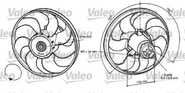 Ventilatorwiel-motorkoeling Valeo 696056