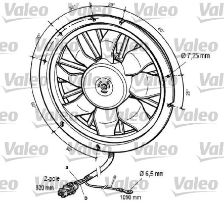 Ventilatorwiel-motorkoeling Valeo 696061