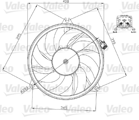 Ventilatorwiel-motorkoeling Valeo 696071