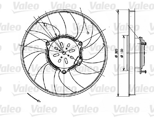 Ventilatorwiel-motorkoeling Valeo 696082