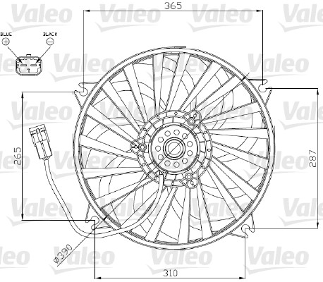 Ventilatorwiel-motorkoeling Valeo 696174