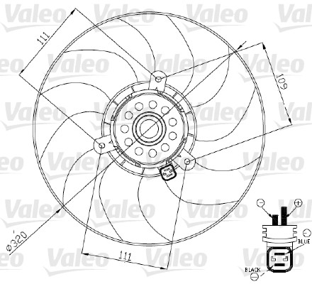 Ventilatorwiel-motorkoeling Valeo 696189