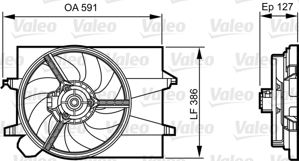 Ventilatorwiel-motorkoeling Valeo 696278