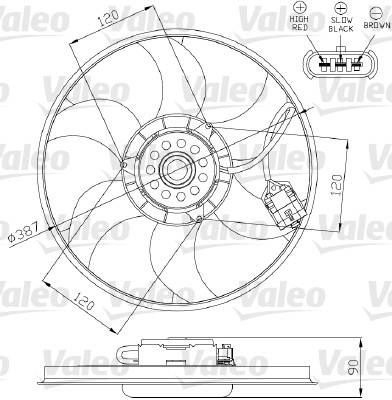 Ventilatorwiel-motorkoeling Valeo 696284