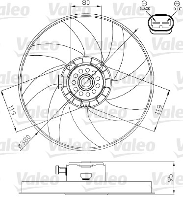 Ventilatorwiel-motorkoeling Valeo 696285