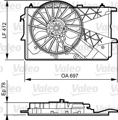 Ventilatorwiel-motorkoeling Valeo 696373