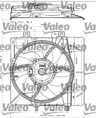 Ventilatorwiel-motorkoeling Valeo 696393