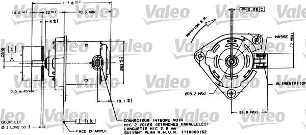 Ventilatorwiel-motorkoeling Valeo 698015