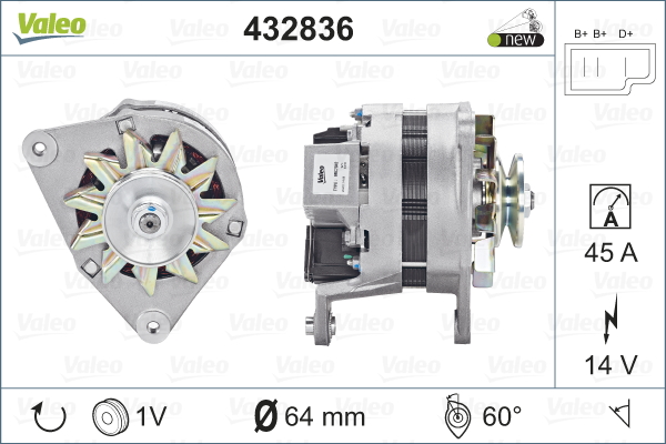 Alternator/Dynamo Valeo 432836