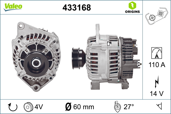 Alternator/Dynamo Valeo 433168