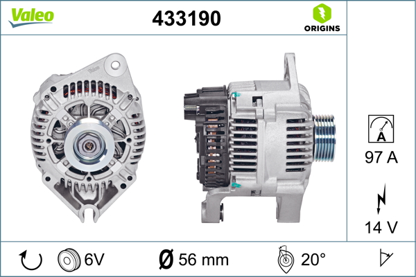 Alternator/Dynamo Valeo 433190