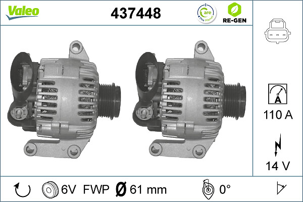 Alternator/Dynamo Valeo 437448