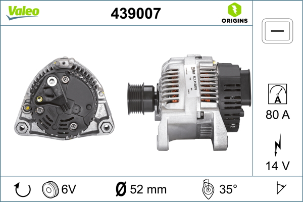 Alternator/Dynamo Valeo 439007