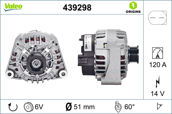 Alternator/Dynamo Valeo 439298