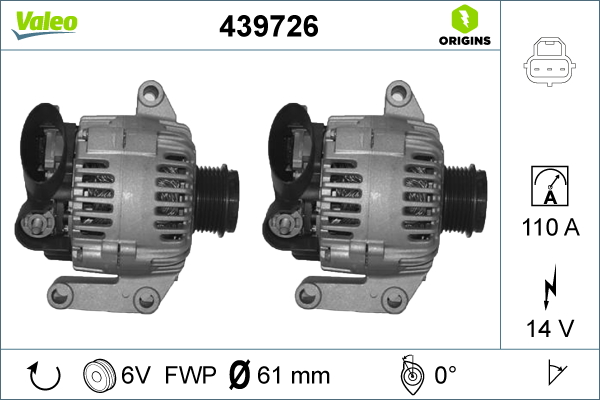 Alternator/Dynamo Valeo 439726