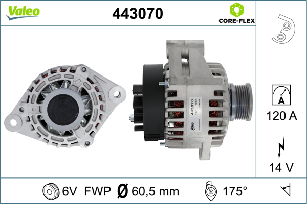 Alternator/Dynamo Valeo 443070