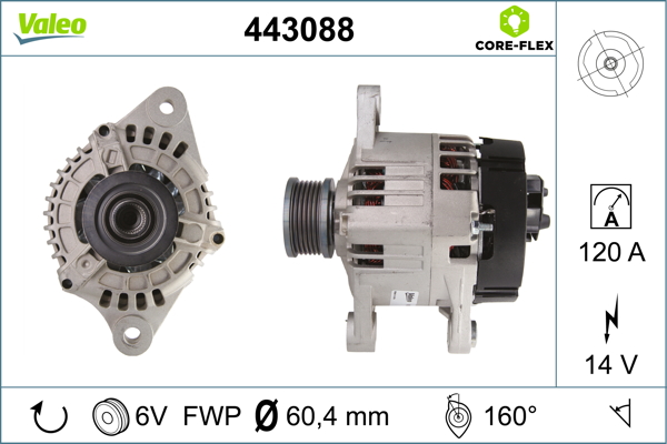 Alternator/Dynamo Valeo 443088