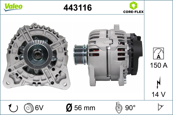 Alternator/Dynamo Valeo 443116