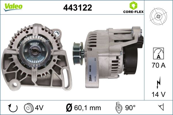 Alternator/Dynamo Valeo 443122