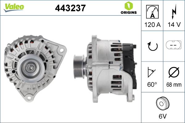 Alternator/Dynamo Valeo 443237