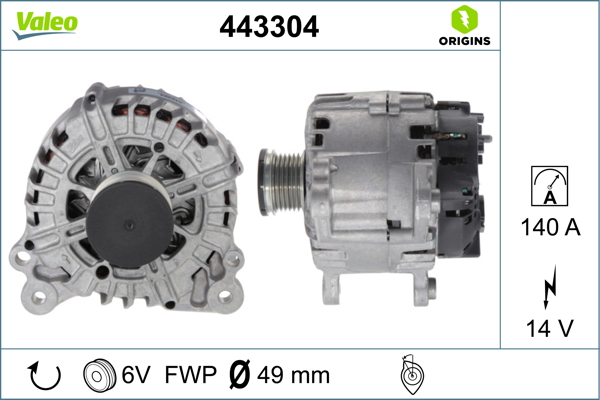 Alternator/Dynamo Valeo 443304