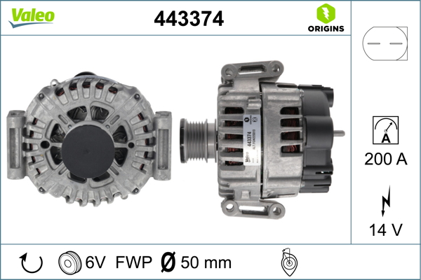 Alternator/Dynamo Valeo 443374