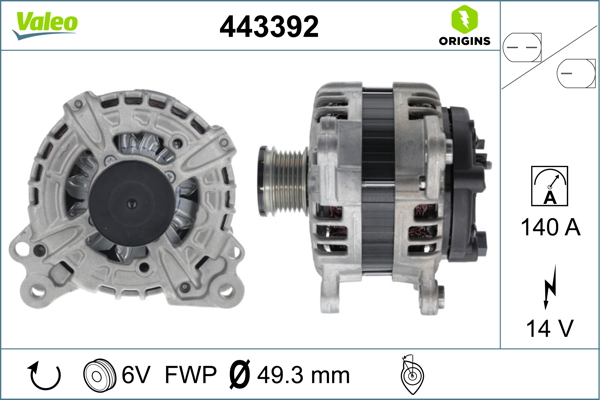 Alternator/Dynamo Valeo 443392