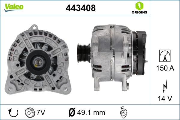 Alternator/Dynamo Valeo 443408