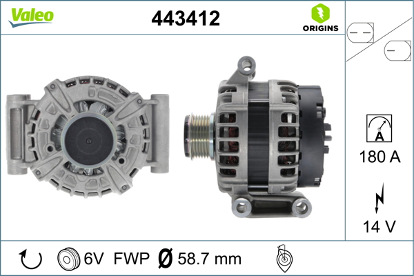 Alternator/Dynamo Valeo 443412