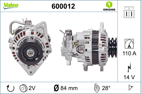 Alternator/Dynamo Valeo 600012