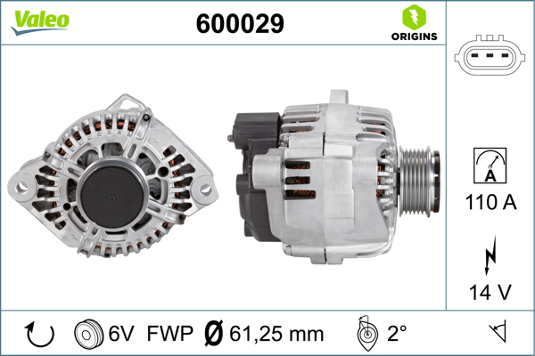 Alternator/Dynamo Valeo 600029