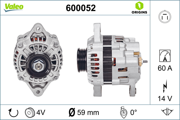 Alternator/Dynamo Valeo 600052