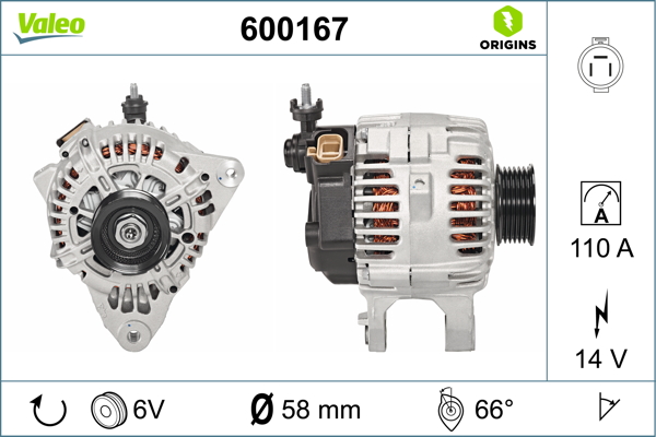 Alternator/Dynamo Valeo 600167