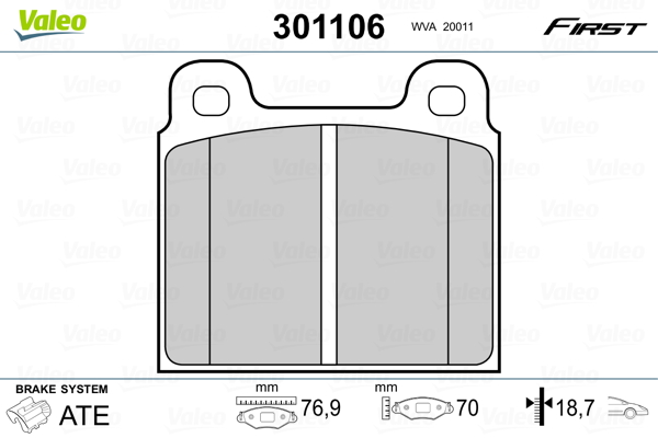 Remblokset Valeo 301106