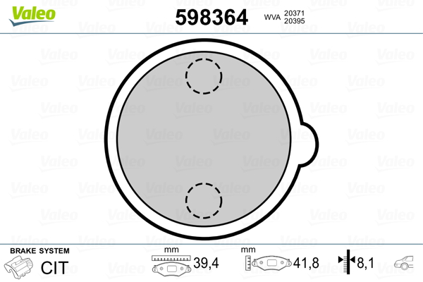 Remblokset Valeo 598364